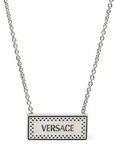 VERSACE Metal Necklace Logo Plaque