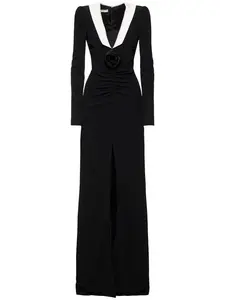 ALESSANDRA RICH Cady Evening Dress with Rose