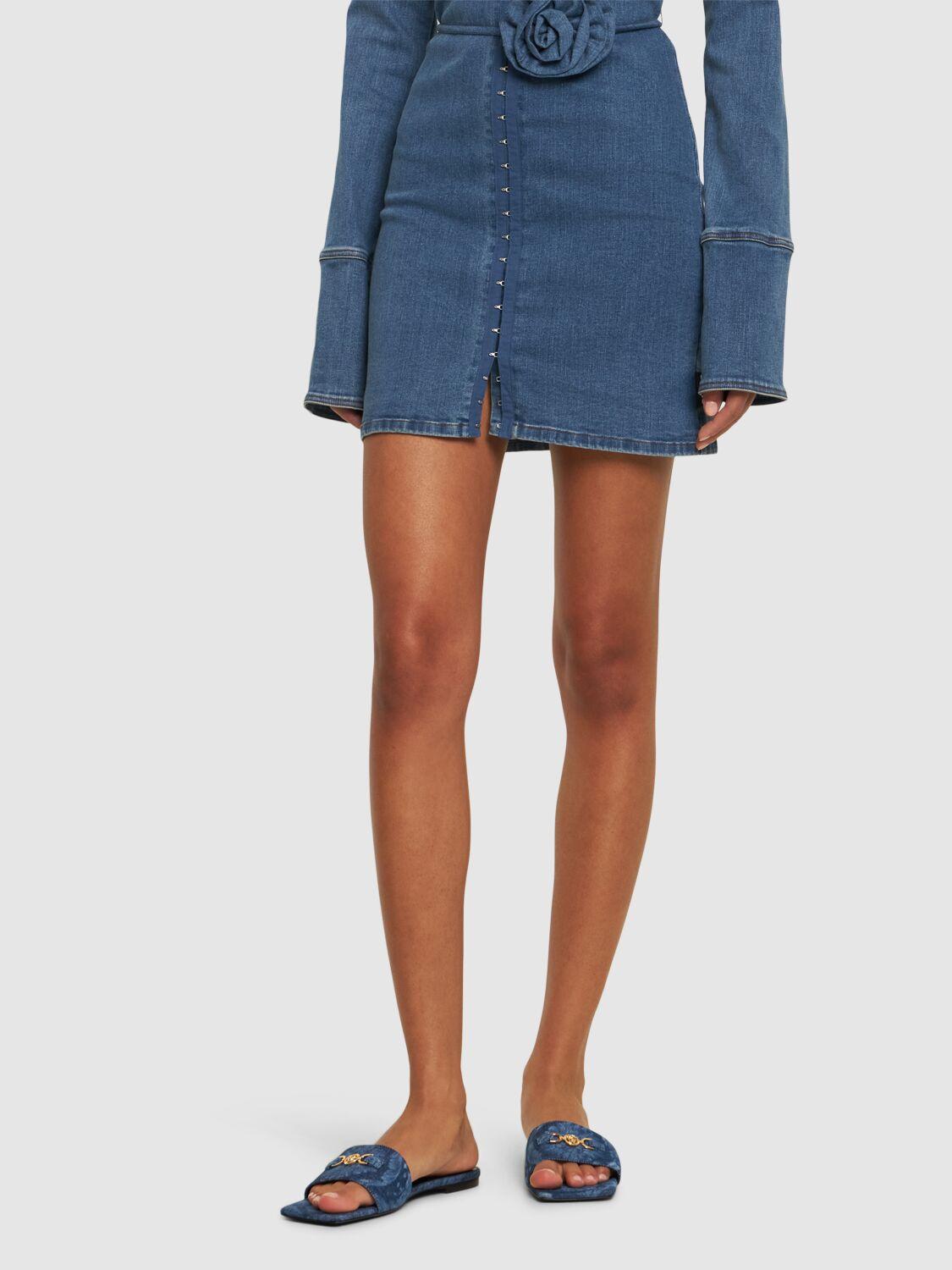 VERSACE Denim Mule Flats