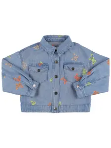THE NEW SOCIETY Embroidered Cotton Denim Jacket