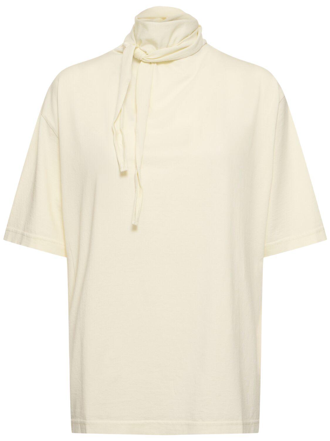 LEMAIRE Cotton T-shirt with Scarf