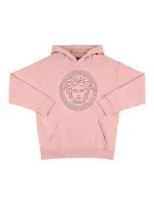 VERSACE Printed Cotton Hooded Sweatshirt