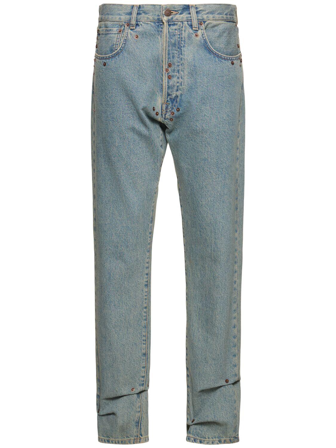 MOSCHINO High Rise Denim Straight Jeans