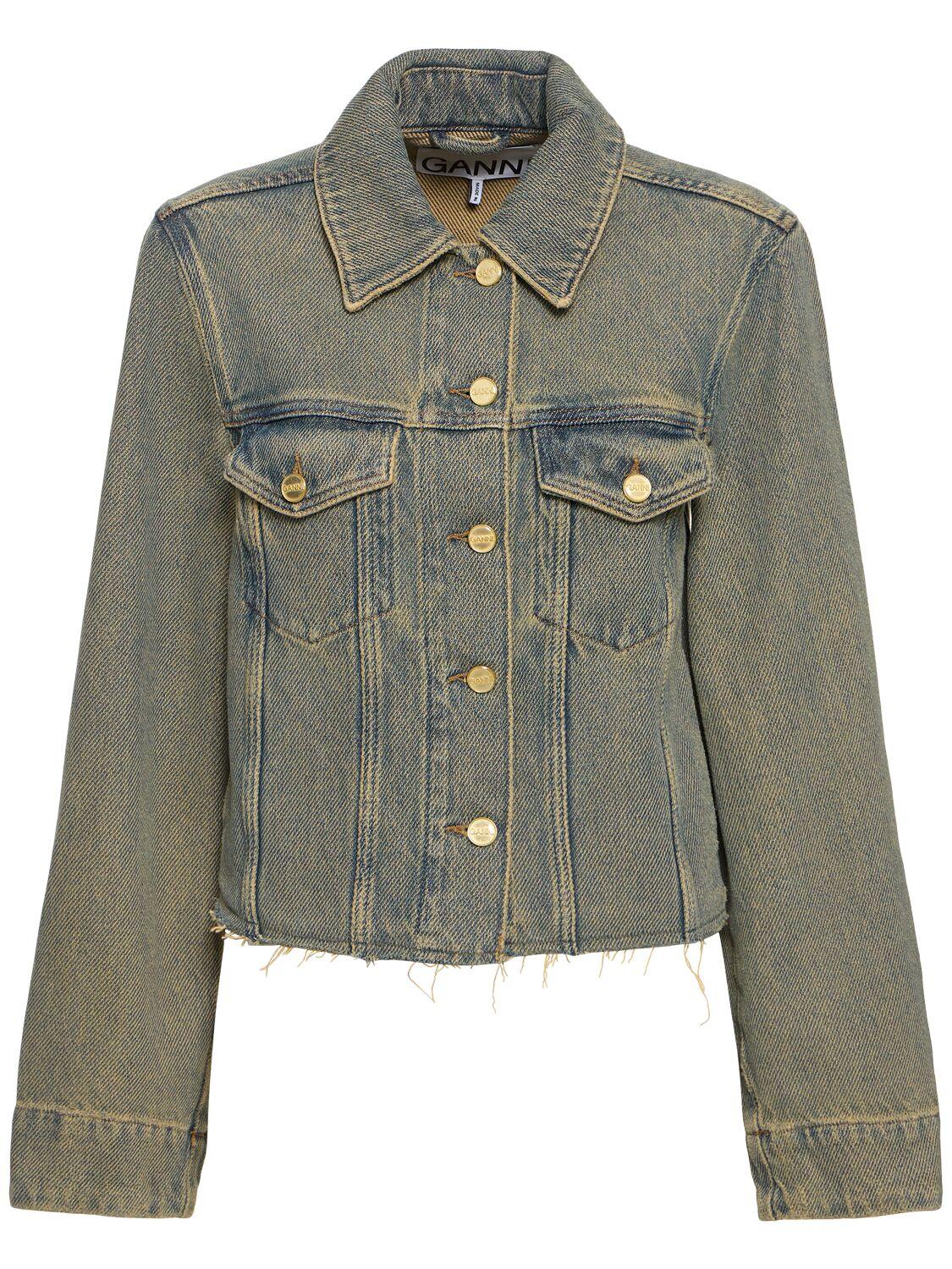 GANNI Overdyed Heavy Cotton Denim Jacket