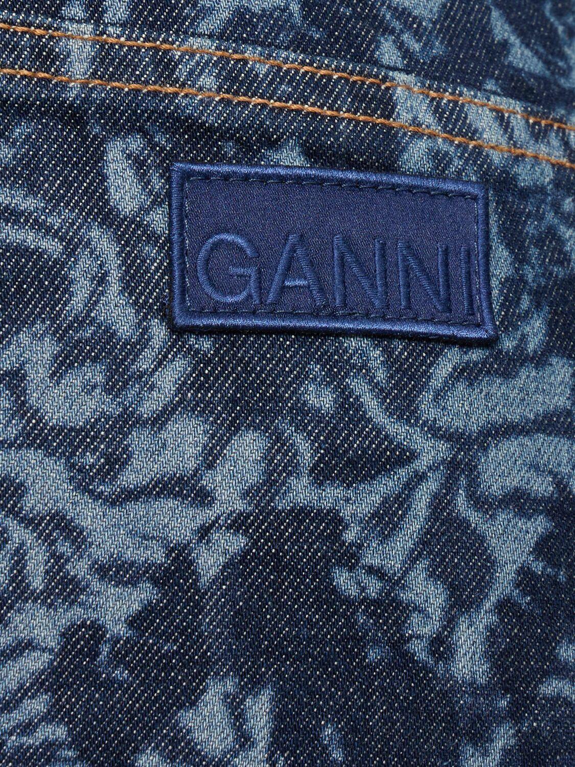 GANNI Lazer High Waist Denim Bootcut Jeans