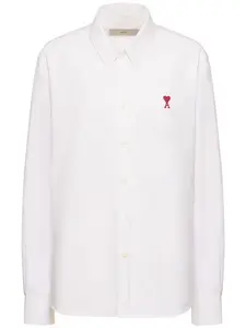 AMI PARIS Cotton Poplin Logo Shirt
