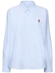 AMI PARIS Cotton Poplin Logo Shirt