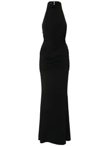 THE ANDAMANE Stella Open Back Jersey Sablé Long Dress