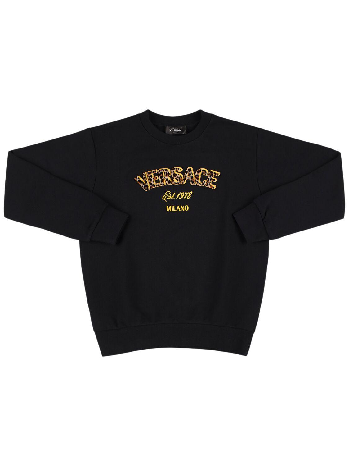 VERSACE Logo Cotton Sweatshirt