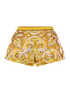 DOLCE & GABBANA Maiolica Print Cotton Shorts