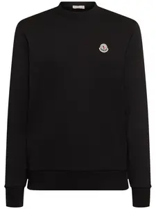 MONCLER Logo Patch Cotton Sweatshirt