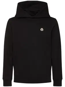 MONCLER Logo Patch Cotton Hoodie