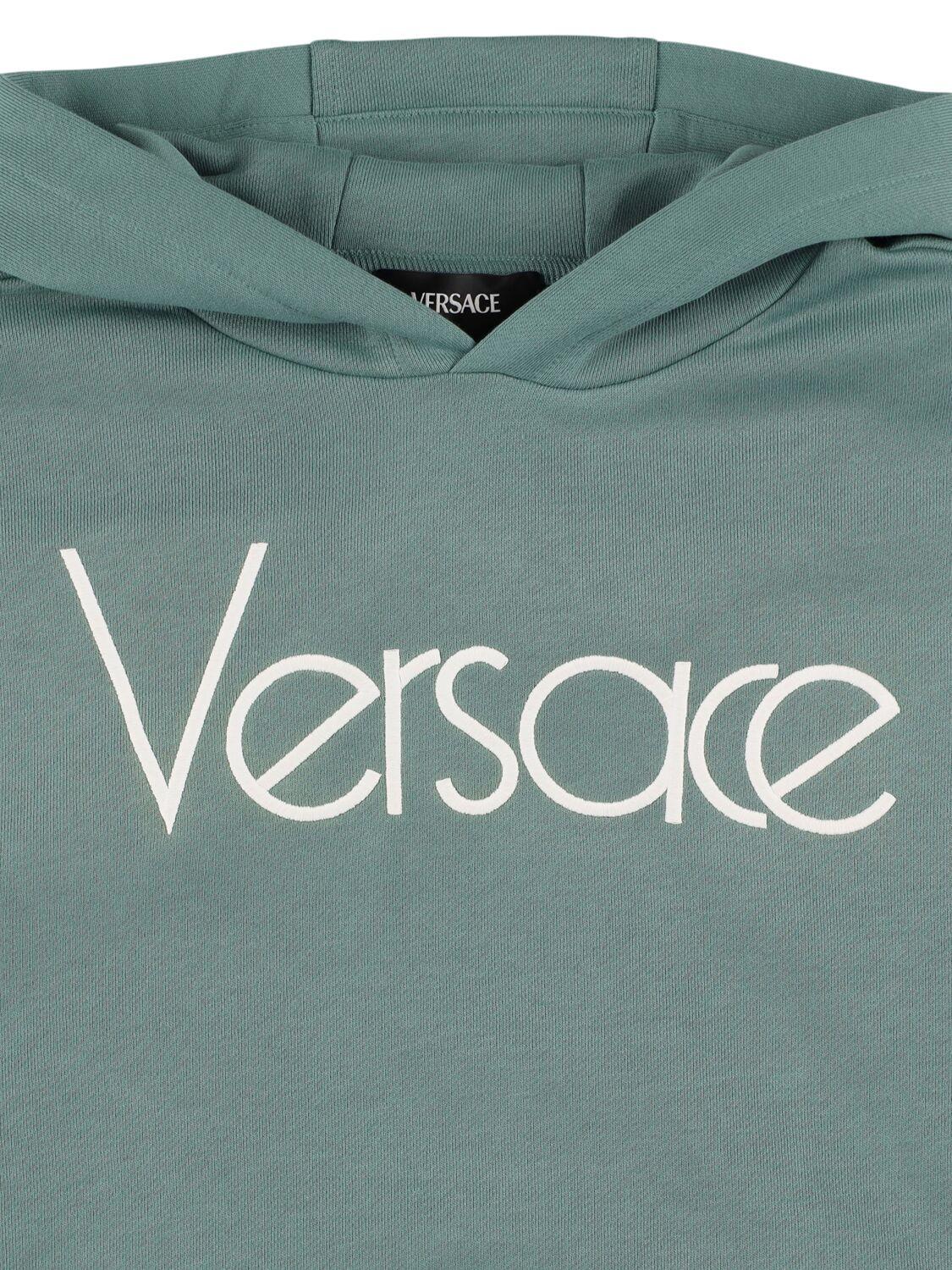 VERSACE Printed Cotton Sweatshirt Hoodie