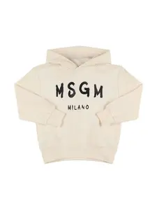 MSGM Printed Cotton Hooded Sweatshirt