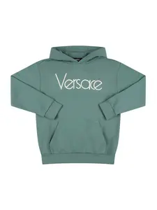 VERSACE Printed Cotton Sweatshirt Hoodie