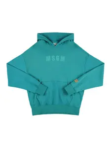 MSGM Printed Cotton Hooded Sweatshirt