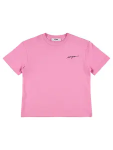 MSGM Logo Cotton Jersey T-shirt