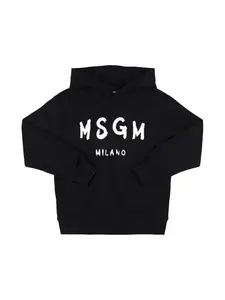 MSGM Printed Cotton Hooded Sweatshirt