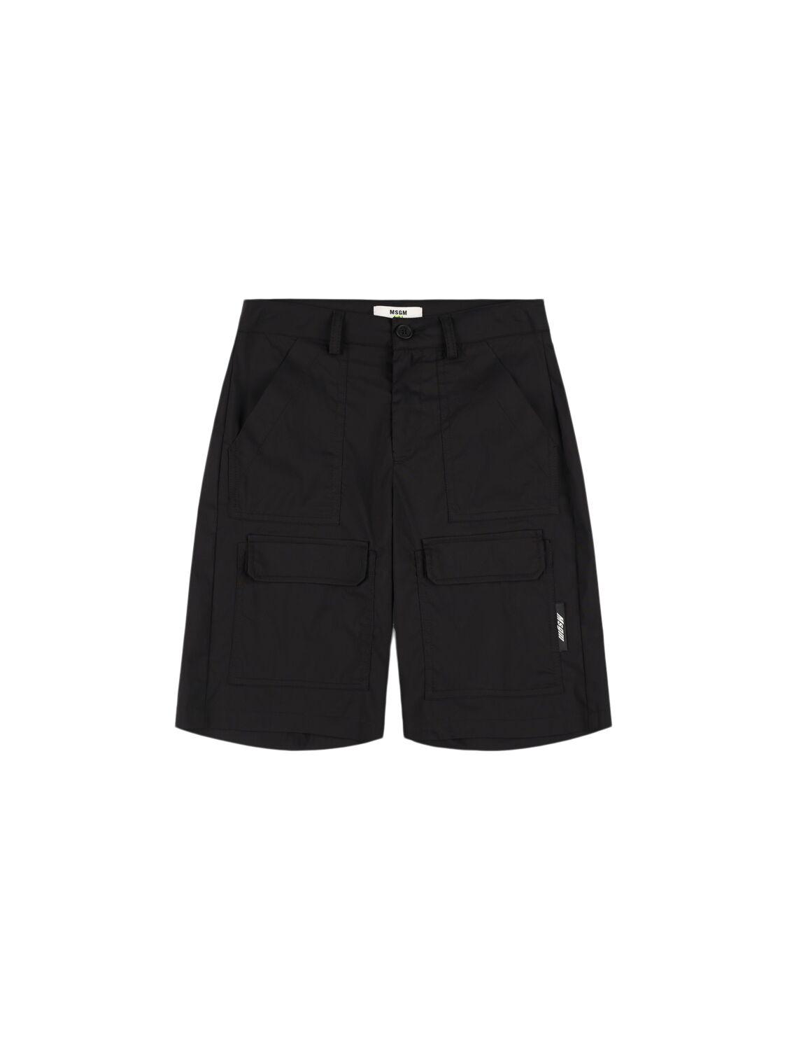 MSGM Cotton Blend Cargo Shorts