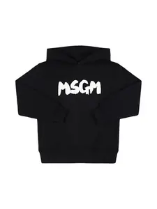 MSGM Printed Cotton Hooded Sweatshirt
