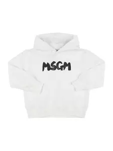 MSGM Printed Cotton Hooded Sweatshirt