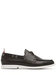 THOM BROWNE Calf Leather Boat Shoes