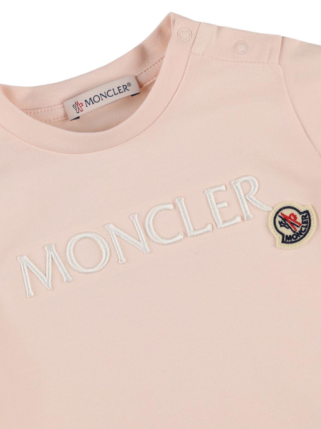 MONCLER Embroidered Logo Cotton Blend T-shirt