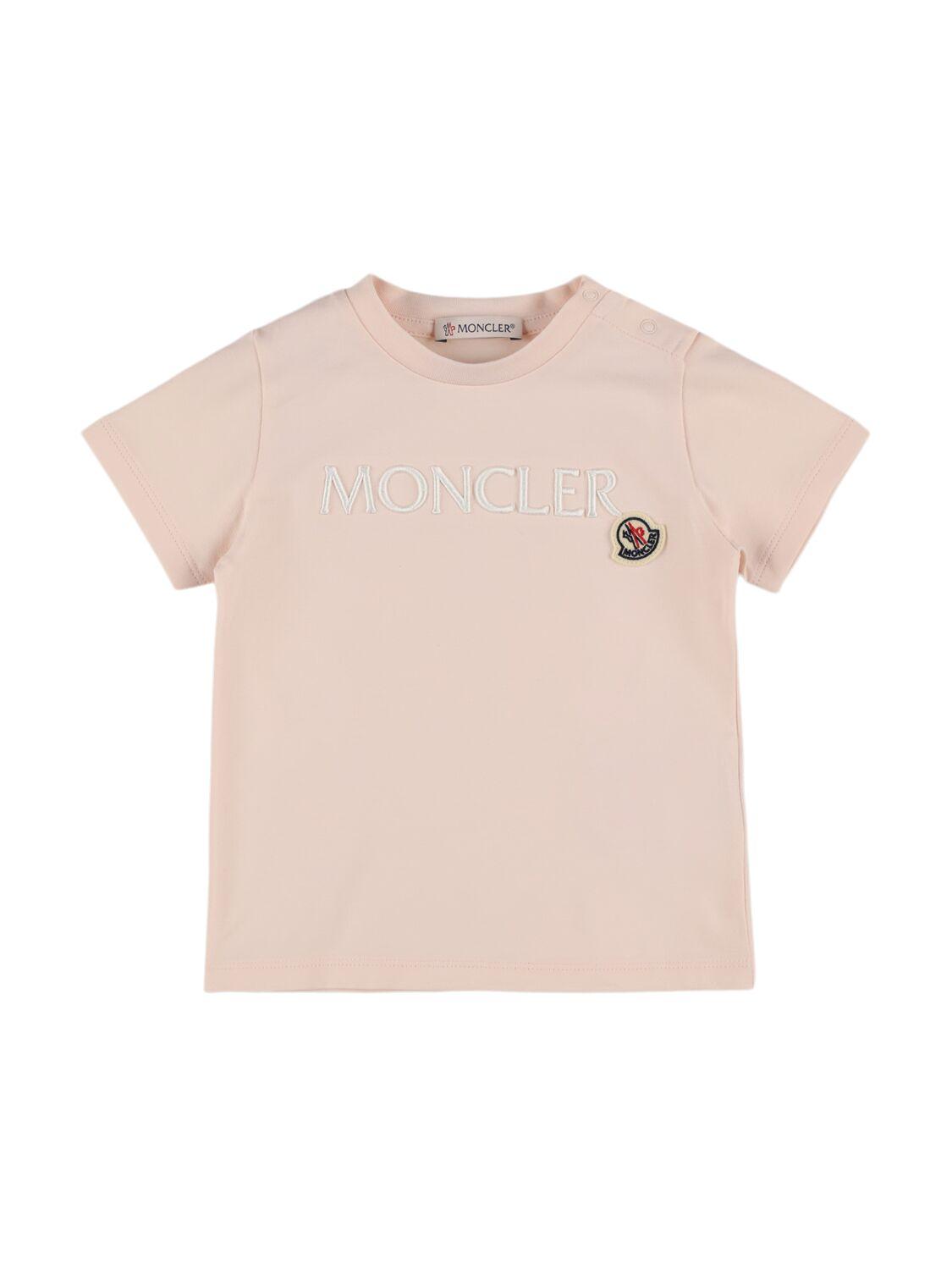 MONCLER Embroidered Logo Cotton Blend T-shirt