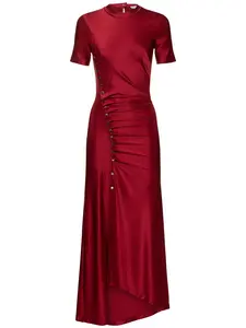 RABANNE Draped Viscose Blend Jersey Midi Dress