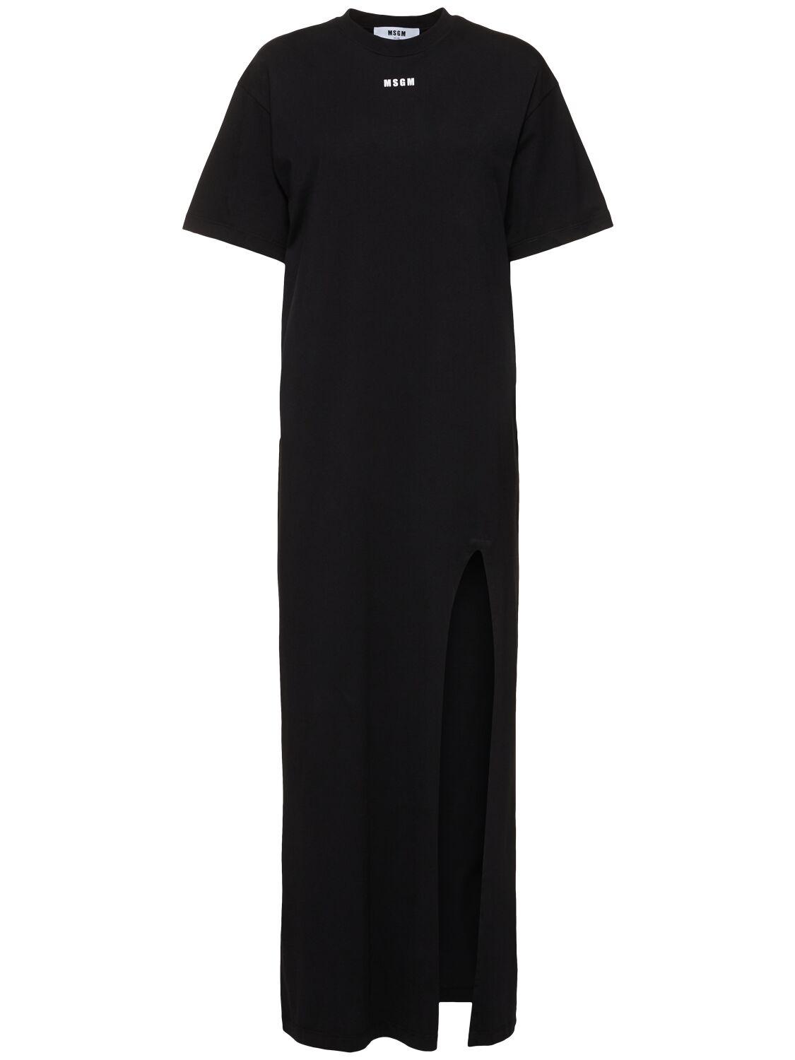 MSGM Cotton Jersey Long Dress