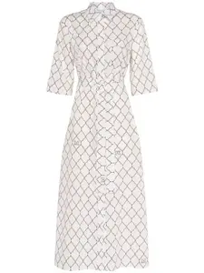 MAX MARA Daniel Printed Cotton Poplin Long Dress