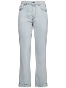MSGM Cotton High Rise Straight Jeans