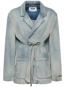 MSGM Cotton Denim Blazer