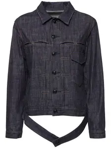 YOHJI YAMAMOTO Loose Denim Paneled Tucked Jacket
