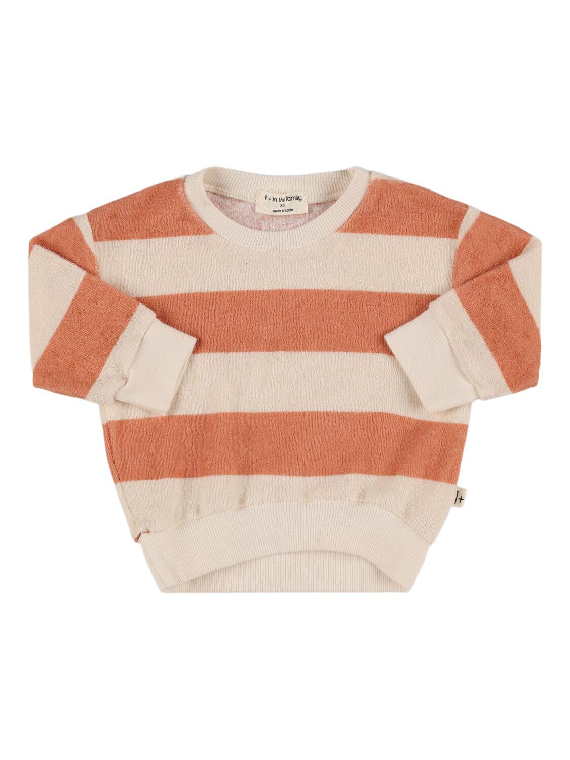 1 + IN THE FAMILY Striped Cotton Blend Terry Sweatshirt