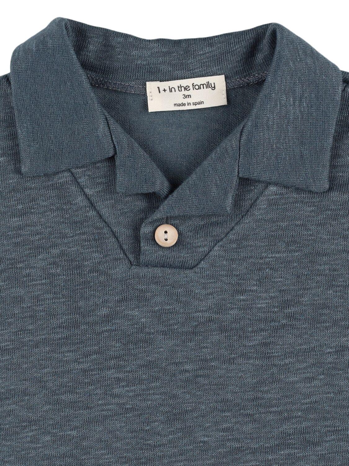 1 + IN THE FAMILY Linen Blend Polo T-shirt