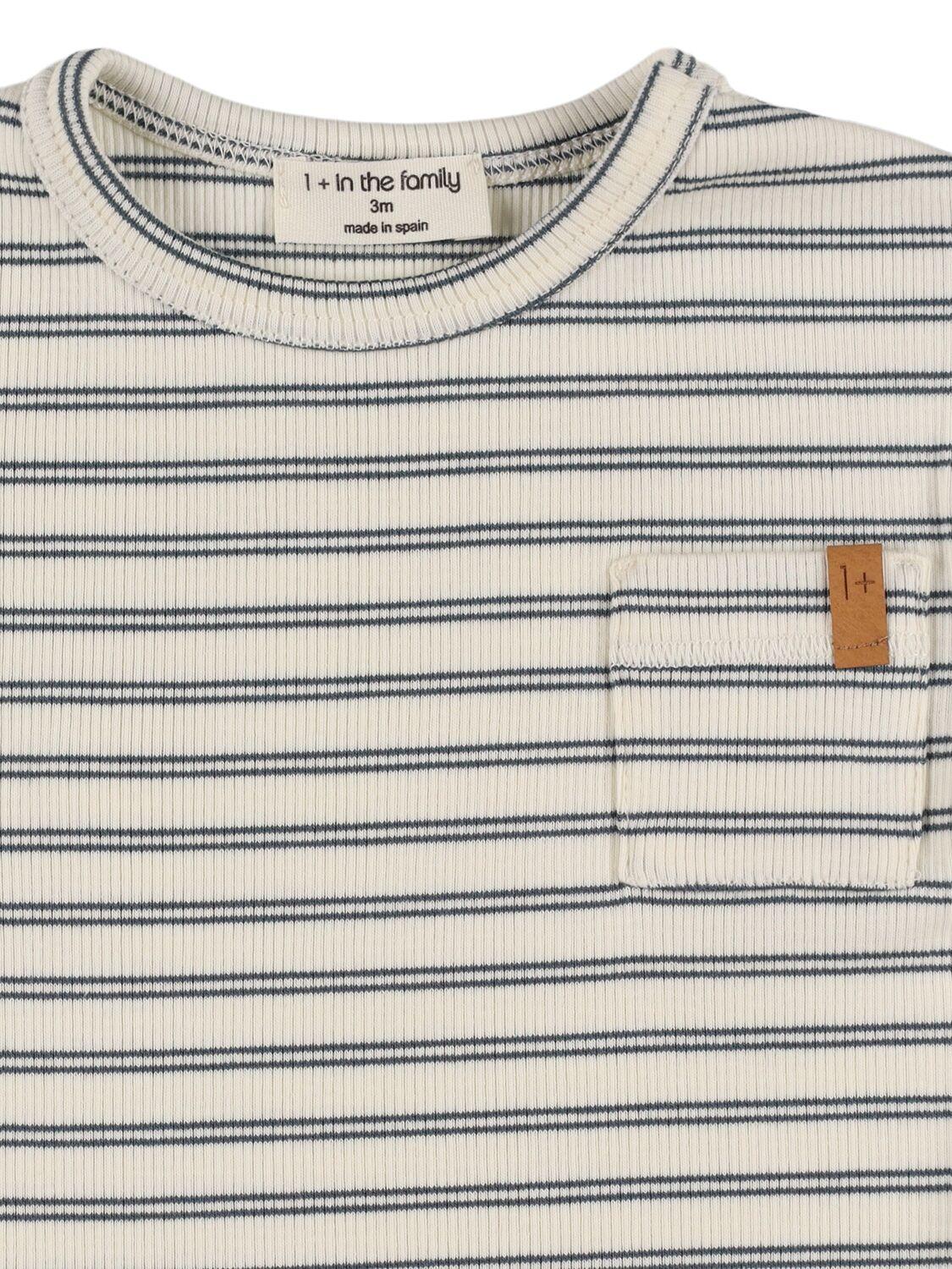 1 + IN THE FAMILY Striped Cotton Blend T-shirt