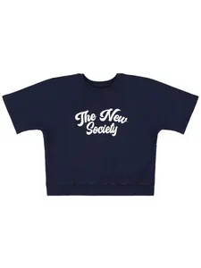 THE NEW SOCIETY Short Sleeve Cotton Sweatshirt