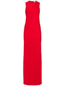 AMI PARIS Viscose Blend Crepe Long Dress