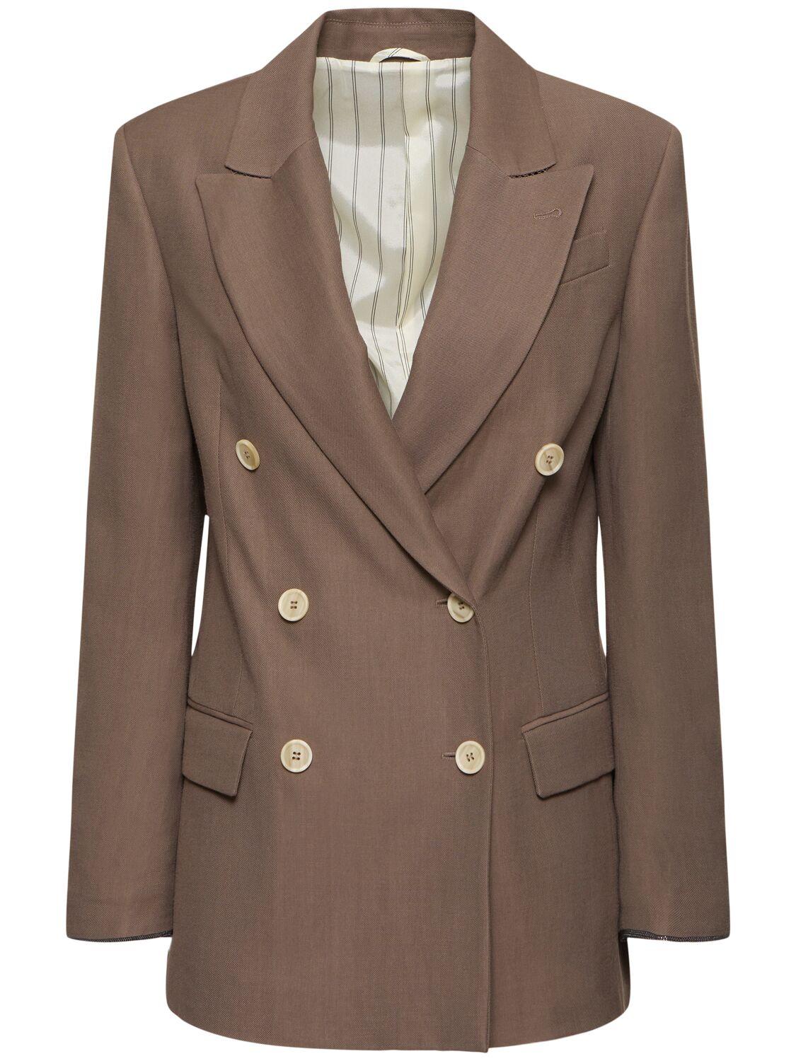 BRUNELLO CUCINELLI Fluid Twill Double Breast Blazer