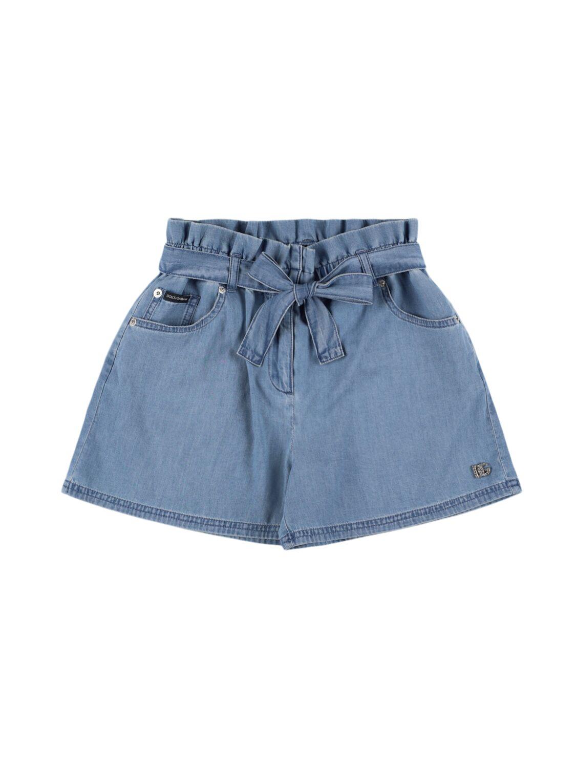 DOLCE & GABBANA Cotton Chambray Shorts