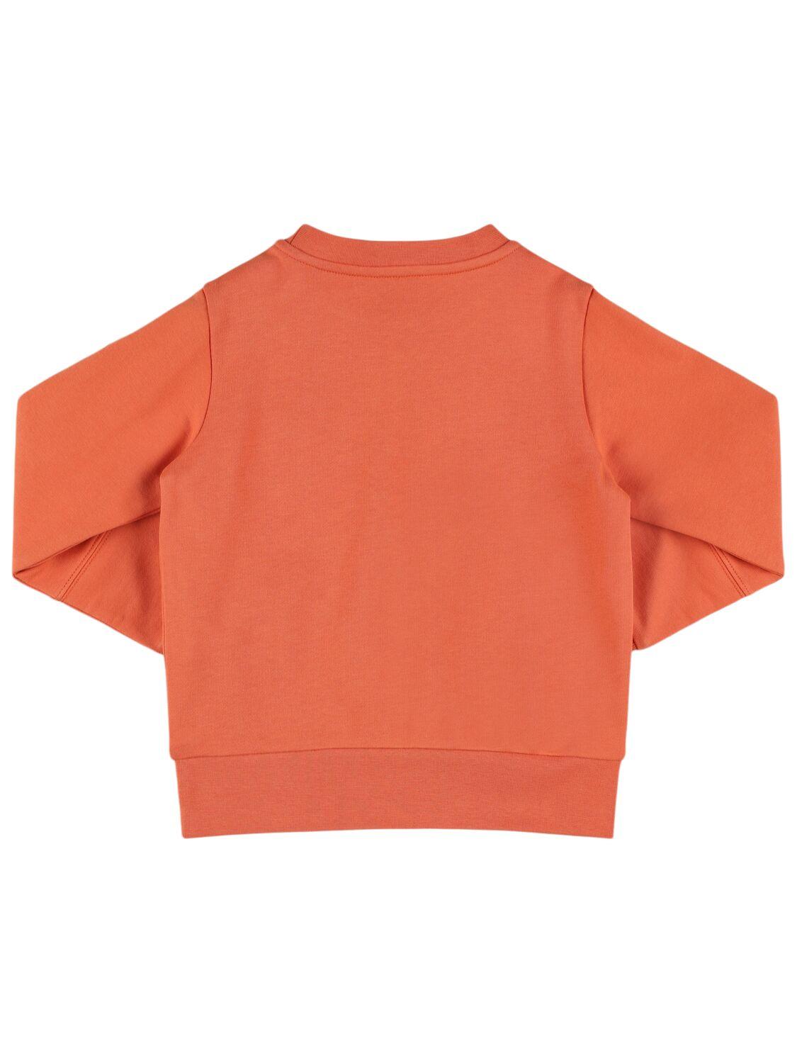 MONCLER Logo Cotton Fleece Crewneck Sweatshirt