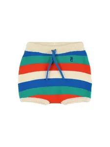 BOBO CHOSES Striped Cotton Knit Shorts
