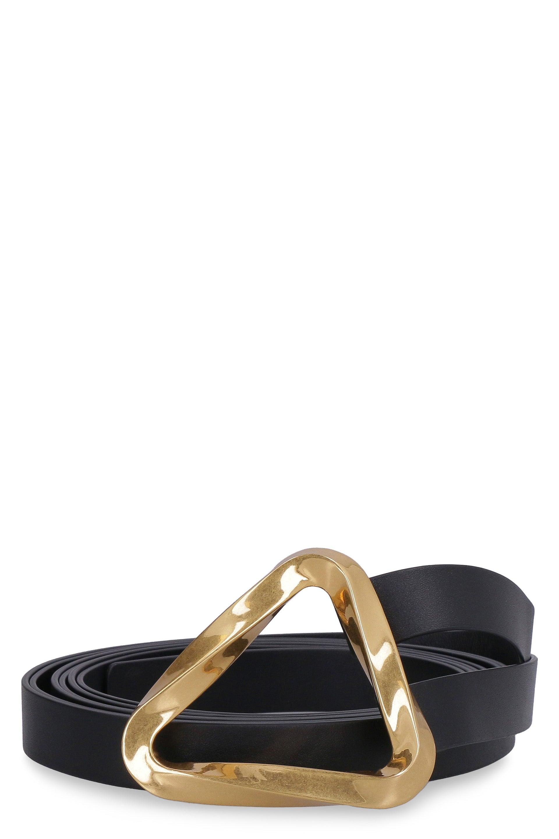 Bottega Veneta Black Leather Grasp Belt