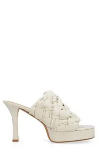 Bottega Veneta Women's Bv Board Leather Mules in Beige