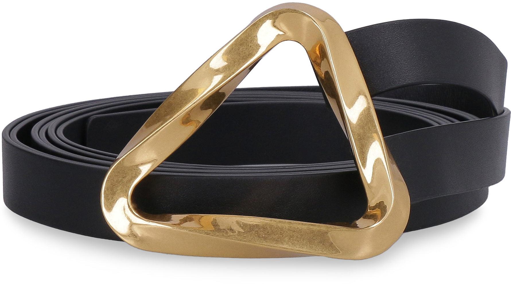 Bottega Veneta Black Leather Grasp Belt