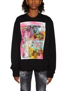 Dsquared2 Women's Cotton Printed T-Shirt in Black