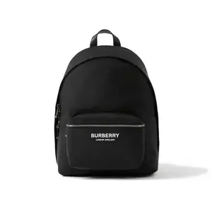 Burberry Technical Fabric Backpack with Logo in Black