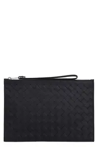 Bottega Veneta Men's Leather Pouch in Black