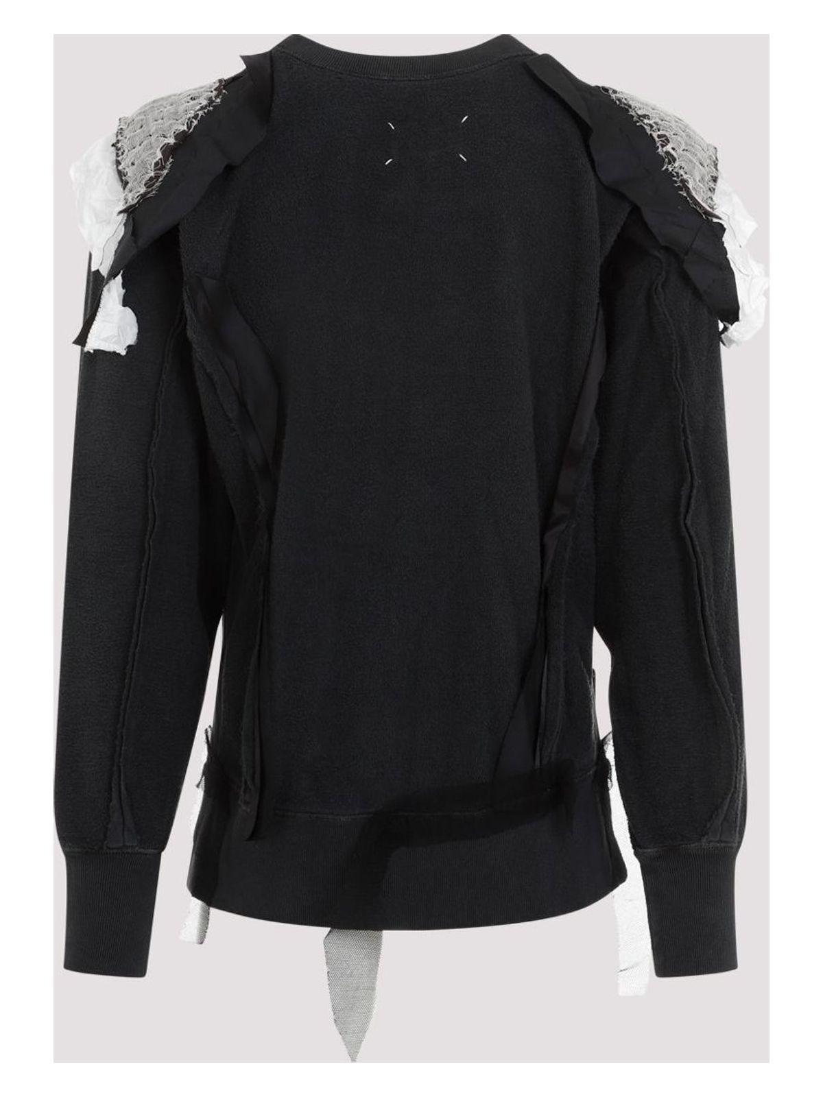 Maison Margiela Men's Terry Cloth Patchwork Sweatshirt in Grey